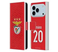 Head Case Designs Custodia a portafoglio in pelle con licenza ufficiale S.L. Benfica João Mário 2021/22 Players Home Kit compatibile con Apple iPhone 17 Pro