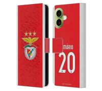 Head Case Designs Custodia a portafoglio in pelle con licenza ufficiale S.L. Benfica João Mário 2021/22 Players Home Kit compatibile con Apple iPhone 17