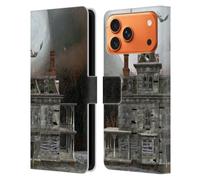 Head Case Designs Custodia a portafoglio in pelle con licenza ufficiale Simone Gatterwe, casa di Halloween, castelli e palazzi, compatibile con Apple iPhone 17 Pro Max