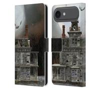 Head Case Designs Custodia a portafoglio in pelle con licenza ufficiale Simone Gatterwe, casa di Halloween, castelli e palazzi, compatibile con Apple iPhone 17 Air