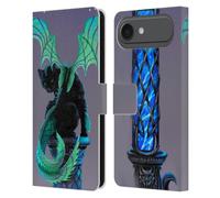 Head Case Designs Custodia a portafoglio in pelle con licenza ufficiale Stanley Morrison Gothic Winged Cat Dragons 2, compatibile con Apple iPhone 17 Air