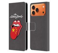 Head Case Designs Custodia a portafoglio in pelle con licenza ufficiale The Rolling Stones China International Licks 1, compatibile con Apple iPhone 17 Pro Max