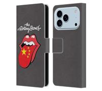 Head Case Designs Custodia a portafoglio in pelle con licenza ufficiale The Rolling Stones China International Licks 1, compatibile con Apple iPhone 17 Pro