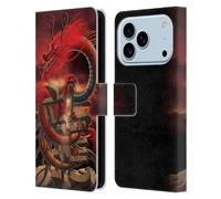 Head Case Designs Custodia a portafoglio in pelle con licenza ufficiale Vincent HIE Chinese Dragons compatibile con Apple iPhone 17 Pro
