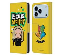 Head Case Designs Custodia a portafoglio in pelle XLV con licenza ufficiale Harry Potter Lucius Malfoy Deathly Hallows XLV, compatibile con Apple iPhone 17 Pro
