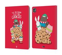 Head Case Designs Eat More Cookies Wilbur Il Gatto Natale all Star Custodia Portafoglio in Pelle Compatibile con Apple iPad PRO 13 M4 2024