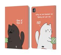 Head Case Designs Fighting Over Your Sole Ceiling Cat Vs Basement Cat Custodia Portafoglio in Pelle Compatibile con Apple iPad PRO 13 M4 2024