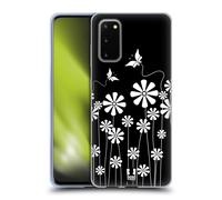 HEAD CASE DESIGNS FIORI B&N CUSTODIA COVER MORBIDA IN GEL PER SAMSUNG TELEFONI 1