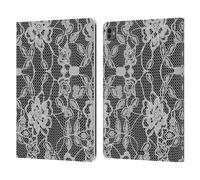 Head Case Designs Floreale Pizzo Nero Custodia Portafoglio in Pelle Compatibile con Apple iPad PRO 13 M4 2024