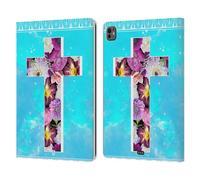 Head Case Designs Floreale Stampa A Croce Custodia Portafoglio in Pelle Compatibile con Apple iPad PRO 13 M4 2024