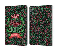 Head Case Designs Foglie Santo Natale Custodia Portafoglio in Pelle Compatibile con Apple iPad PRO 13 M4 2024