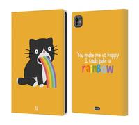 Head Case Designs Gatto Nero Vomito Arcobaleno Custodia Portafoglio in Pelle Compatibile con Apple iPad PRO 11 M4 2024