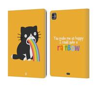 Head Case Designs Gatto Nero Vomito Arcobaleno Custodia Portafoglio in Pelle Compatibile con Apple iPad PRO 13 M4 2024