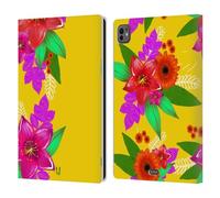 Head Case Designs Giallo Fiori Dipinti Custodia Portafoglio in Pelle Compatibile con Apple iPad PRO 11 M4 2024