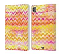 Head Case Designs Giallo Zigzag Aquarelle Custodia Portafoglio in Pelle Compatibile con Apple iPad PRO 11 M4 2024