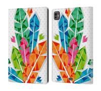Head Case Designs Gruppo Piume Geometriche Custodia Portafoglio in Pelle Compatibile con Apple iPad PRO 11 M4 2024