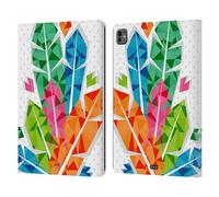 Head Case Designs Gruppo Piume Geometriche Custodia Portafoglio in Pelle Compatibile con Apple iPad PRO 13 M4 2024