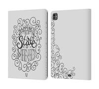Head Case Designs Happiness Tipografia Fatta A Mano Custodia Portafoglio in Pelle Compatibile con Apple iPad PRO 13 M4 2024