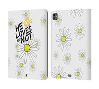 Head Case Designs He Loves Me Fantasia Margherite Custodia Portafoglio in Pelle Compatibile con Apple iPad PRO 13 M4 2024