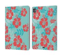 Head Case Designs Ibisco Pattern Hawaiani Custodia Portafoglio in Pelle Compatibile con Apple iPad PRO 13 M4 2024