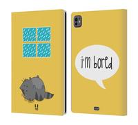 Head Case Designs I'm Bored Wilbur Il Gatto Custodia Portafoglio in Pelle Compatibile con Apple iPad PRO 11 M4 2024
