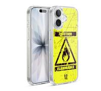 Head Case Designs Infiammabile Simboli di Pericolo Custodia in Gel [Protezione di Grado Militare] Compatibile con Apple iPhone 17 E con MagSafe