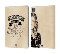 Head Case Designs Introverso Tipografia Fatta A Mano Custodia Portafoglio in Pelle Compatibile con Apple iPad PRO 13 M4 2024