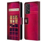Head Case Designs K2 I Love London Custodia Cover in Pelle a Portagoglio Compatibile con Galaxy A52 / A52s / 5G (2021)