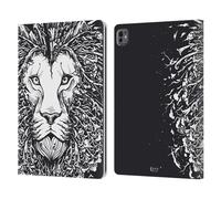 Head Case Designs Leone Doodle Mix Custodia Portafoglio in Pelle Compatibile con Apple iPad PRO 13 M4 2024