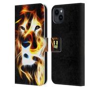 Head Case Designs Leone Incendio nei Boschi Custodia Portafoglio in Pelle Compatibile con Apple iPhone 15 Plus