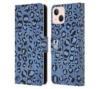 Head Case Designs Leopardo Demin Stampato Custodia Portafoglio in Pelle Compatibile con Apple iPhone 13