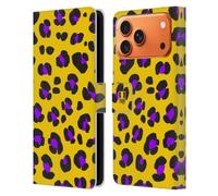 Head Case Designs Leopardo Giallo Stampe Pazze Custodia Portafoglio in Pelle Compatibile con Apple iPhone 17 PRO Max
