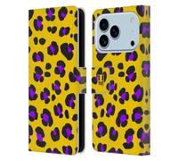 Head Case Designs Leopardo Giallo Stampe Pazze Custodia Portafoglio in Pelle Compatibile con Apple iPhone 17 PRO
