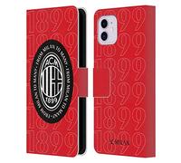 Head Case Designs Licenza Ufficiale AC Milan 1899 Logo Nero Arte Custodia Portafoglio in Pelle Compatibile con Apple iPhone 11