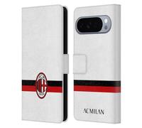 Head Case Designs Licenza Ufficiale AC Milan Bianco Stemma Custodia Portafoglio in Pelle Compatibile con Google Pixel 10 Pro XL