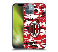 Head Case Designs Licenza Ufficiale AC Milan Camouflage Digitale Modelli Cresta Custodia Cover Dura per Parte Posteriore Compatibile con Apple iPhone 13