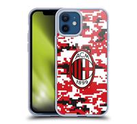 Head Case Designs Licenza Ufficiale AC Milan Camouflage Digitale Modelli Cresta Custodia in Gel [Grado Militare] Compatibile con Apple iPhone 12 / iPhone 12 PRO E Compatibile con MagSafe