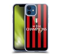 Head Case Designs Licenza Ufficiale AC Milan Campioni Scudetto Home Kit 2022/23 Custodia in Gel [Grado Militare] Compatibile con Apple iPhone 12 / iPhone 12 PRO E Compatibile con MagSafe