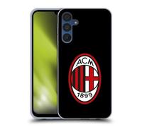 Head Case Designs Licenza Ufficiale AC Milan Colore Pieno Nero Stemma Custodia in Gel [Protezione di Grado Militare] Compatibile con Samsung Galaxy A15 E Compatibile con MagSafe