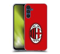 Head Case Designs Licenza Ufficiale AC Milan Colore Pieno Rosso Stemma Custodia Cover in Morbido Gel Compatibile con Samsung Galaxy A15