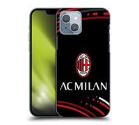 Head Case Designs Licenza Ufficiale AC Milan Curvato Modelli Cresta Custodia Cover Dura per Parte Posteriore Compatibile con Apple iPhone 14