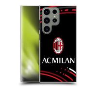 Head Case Designs Licenza Ufficiale AC Milan Curvato Modelli Cresta Custodia Cover Dura per Parte Posteriore Compatibile con Samsung Galaxy S24 Ultra 5G
