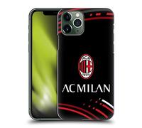 Head Case Designs Licenza Ufficiale AC Milan Curvato Modelli Cresta Custodia Cover Dura per Parte Posteriore Compatibile con Apple iPhone 11 PRO