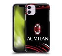 Head Case Designs Licenza Ufficiale AC Milan Curvato Modelli Cresta Custodia Cover Dura per Parte Posteriore Compatibile con Apple iPhone 11