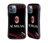 Head Case Designs Licenza Ufficiale AC Milan Curvato Modelli Cresta Custodia Cover Ibrida Compatibile con Apple iPhone 12 / iPhone 12 PRO