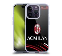Head Case Designs Licenza Ufficiale AC Milan Curvato Modelli Cresta Custodia Cover in Morbido Gel Compatibile con Apple iPhone 14 PRO
