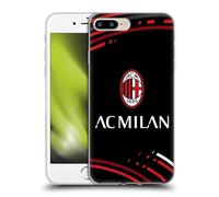 Head Case Designs Licenza Ufficiale AC Milan Curvato Modelli Cresta Custodia Cover in Morbido Gel Compatibile con Apple iPhone 7 Plus/iPhone 8 Plus