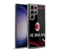 Head Case Designs Licenza Ufficiale AC Milan Curvato Modelli Cresta Custodia Cover in Morbido Gel Compatibile con Samsung Galaxy S23 Ultra 5G