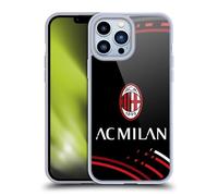 Head Case Designs Licenza Ufficiale AC Milan Curvato Modelli Cresta Custodia Cover in Morbido Gel Compatibile con Apple iPhone 13 PRO Max
