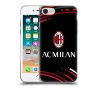 Head Case Designs Licenza Ufficiale AC Milan Curvato Modelli Cresta Custodia Cover in Morbido Gel Compatibile con Apple iPhone 7/8 / SE 2020 & 2022